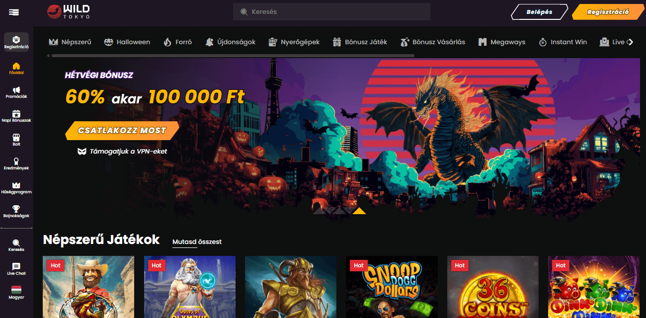 Új Online Kaszinó Wild Tokyo