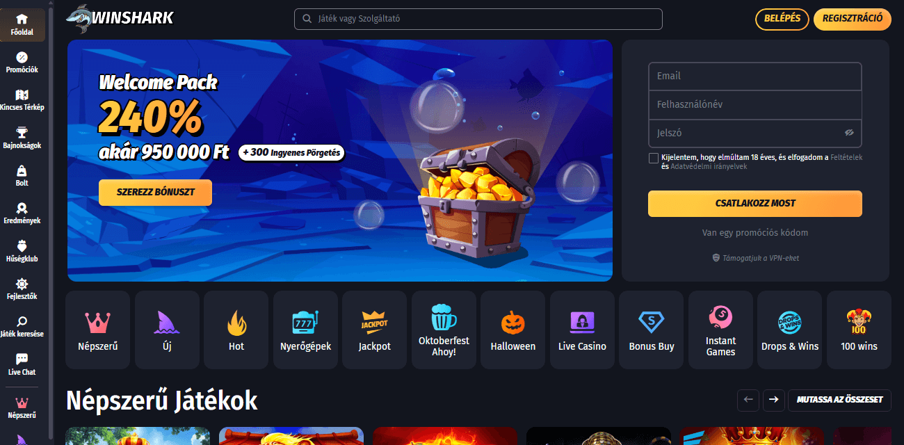 Új Online Kaszinó Winshark