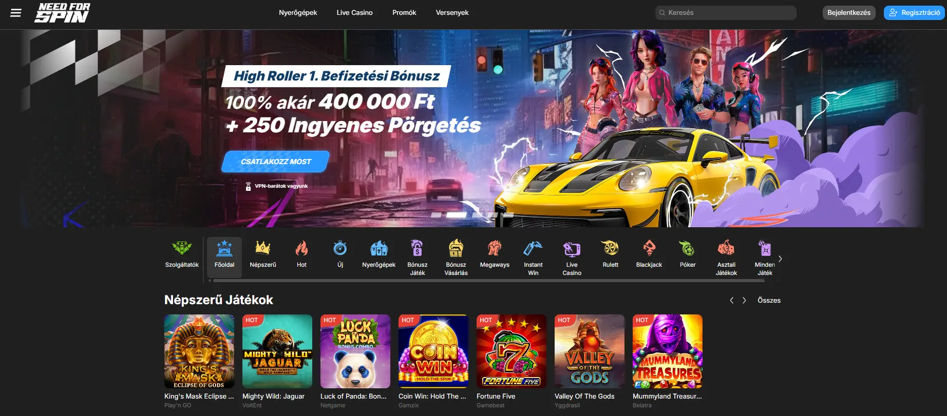 Élő Fogadás a Need for Spin