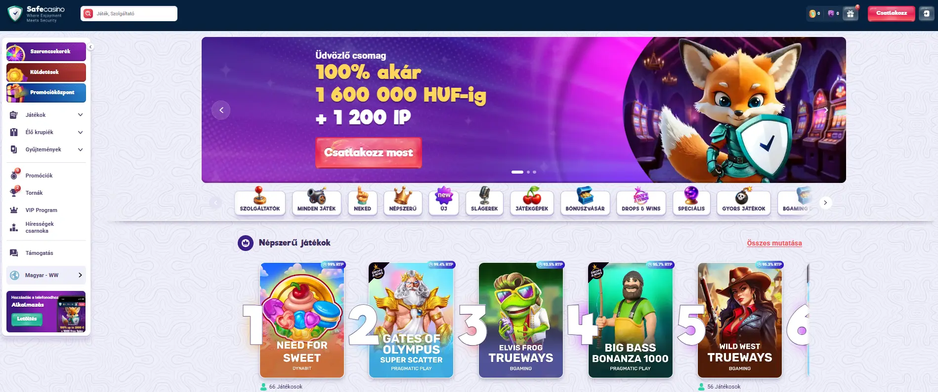 Legjobb Online Kaszinó - SafeCasino