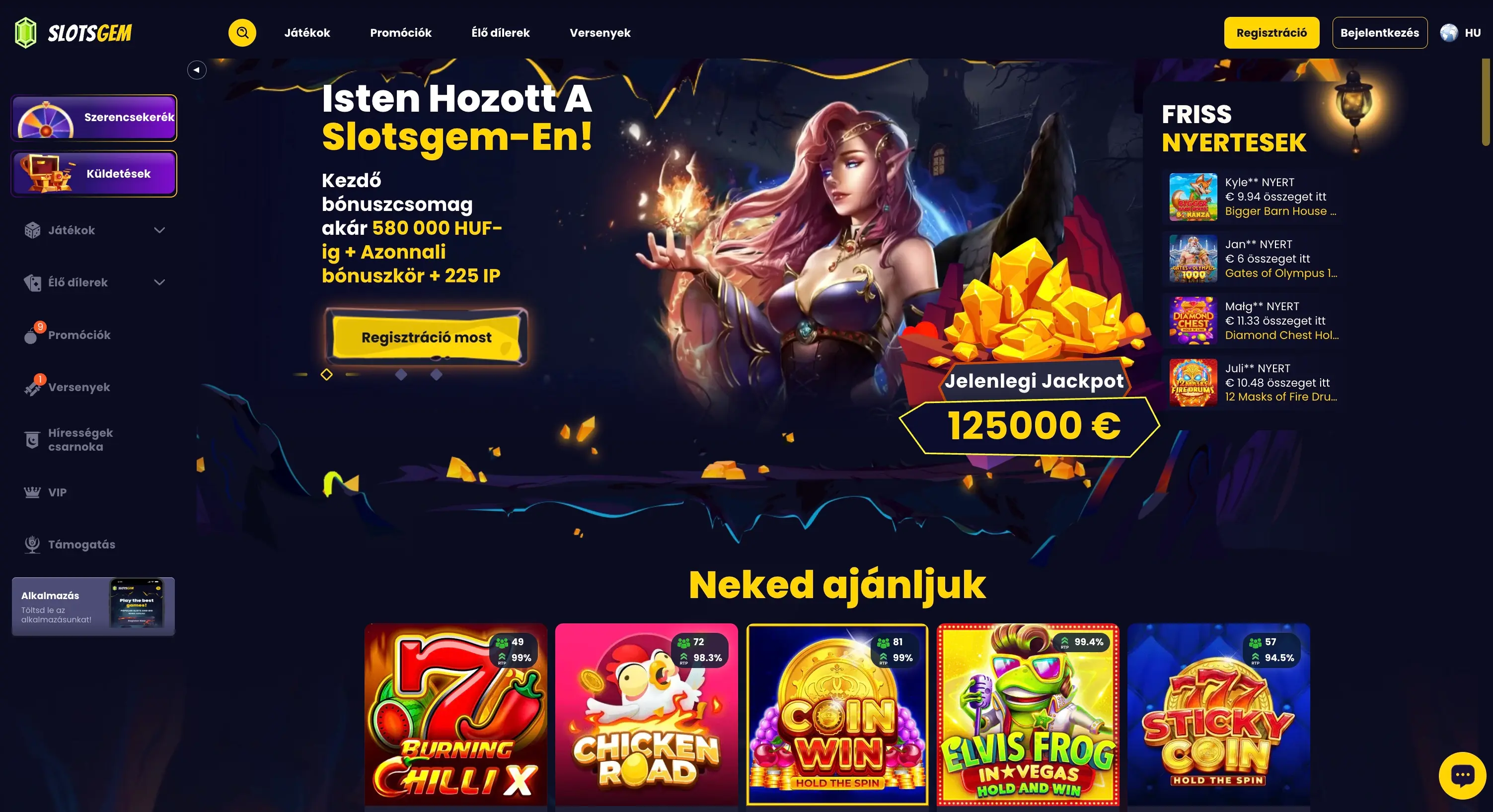 SlotsGem - Online Casino Gyors Kifizetés