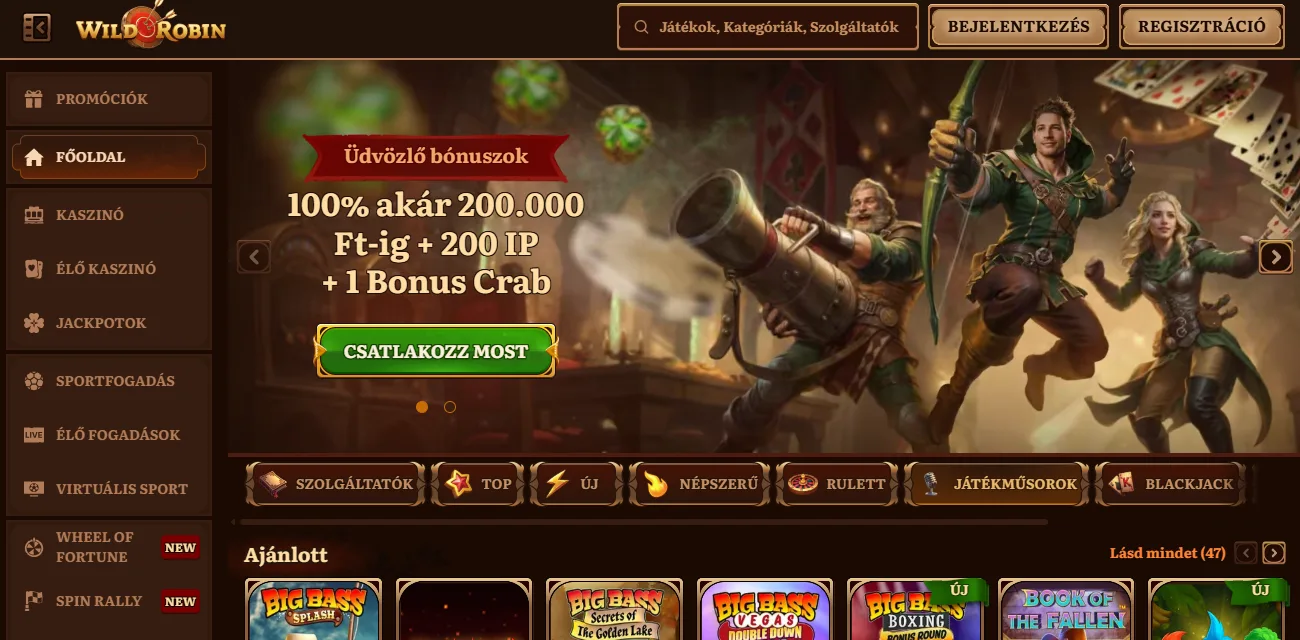 Legjobb Online Kaszinó - WildRobin